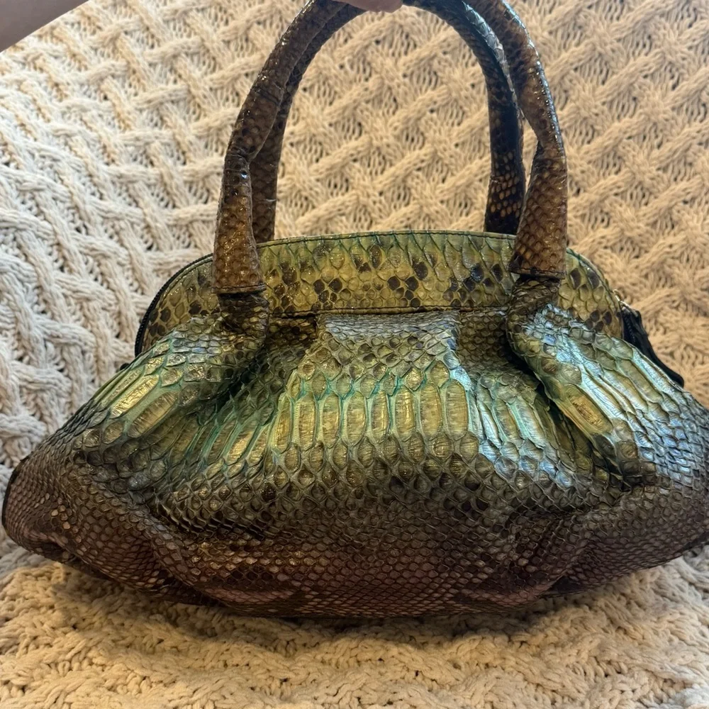 Ghibli Genuine Python‎ Skin Handbag Italian Designer